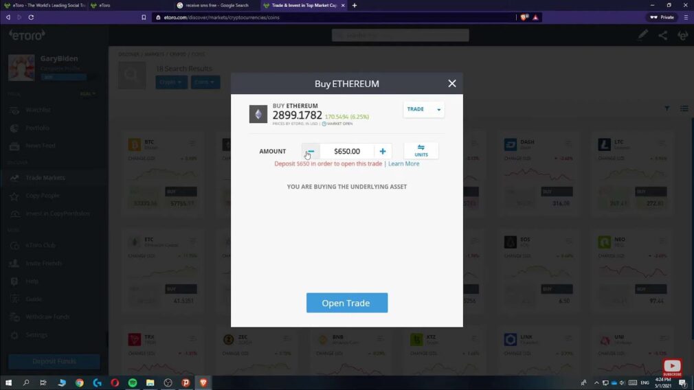 Process of buy ethereum on etoro